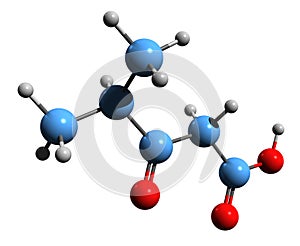 3D image of beta-Ketoisocaproic acid skeletal formula photo