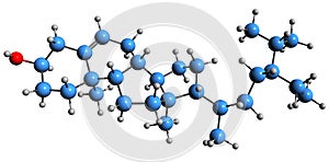 3D image of beta-Sitosterol skeletal formula