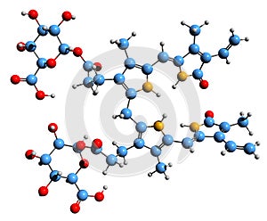 3D image of Bilirubin diglucuronide skeletal formula photo