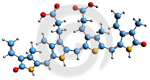 3D image of Biliverdin skeletal formula photo