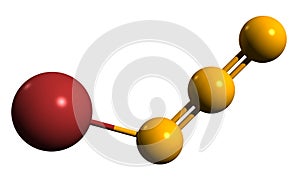 3D image of Bromine azide skeletal formula photo