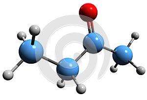 3D image of Butanone skeletal formula photo