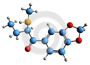 3D image of Butylone skeletal formula photo