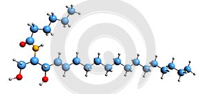 3D image of C6 Ceramide skeletal formula photo