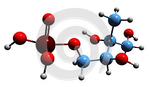 3D image of 2-C-Methylerythritol 4-phosphate skeletal formula