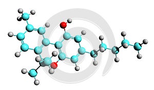 3D image of cannabinol skeletal formula photo