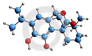 3D image of Carnosol skeletal formula photo