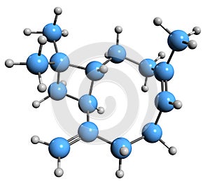3D image of Caryophyllene skeletal formula