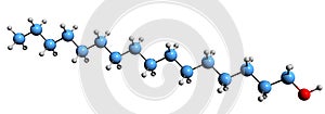 3D image of Cetearyl Alcohol skeletal formula photo