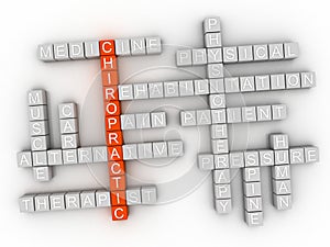 3d image Chiropractic issues concept word cloud background photo
