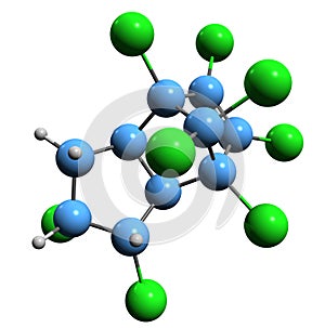 3D image of Chlordane skeletal formula photo