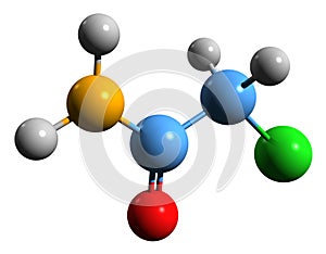 3D image of Chloroacetamide skeletal formula photo