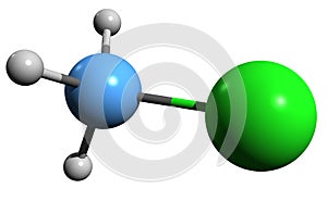 3D image of Chloromethane skeletal formula photo