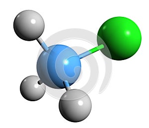 3D image of Chloromethane skeletal formula photo