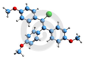 3D image of Chlorotrianisene skeletal formula