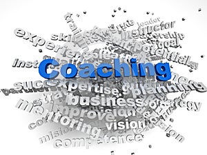 3d image Coaching issues concept word cloud background