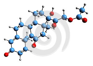 3D image of Cortisone acetate skeletal formula photo