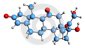 3D image of Cortisone skeletal formula photo