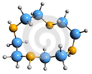 3D image of Cyclen skeletal formula