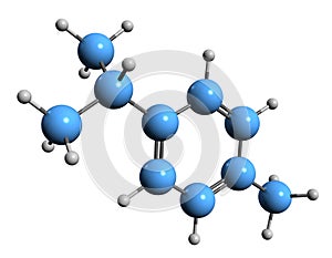 3D image of Cymene skeletal formula photo