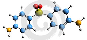 3D image of Dapsone skeletal formula photo