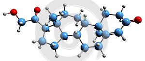 3D image of Deoxycorticosterone skeletal formula photo