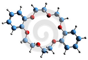 3D image of Dibenzo-18-crown-6 skeletal formula