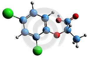 3D image of Dichlorprop skeletal formula