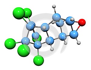 3D image of Dieldrin skeletal formula photo