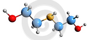 3D image of Diethanolamine skeletal formula photo