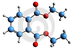 3D image of Diethyl phthalate skeletal formula photo