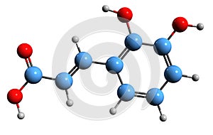 3D image of Dihydroxycinnamic acid skeletal formula
