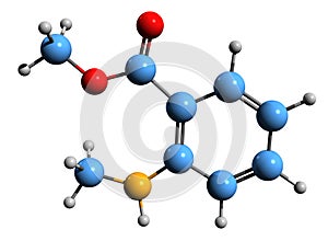 3D image of Dimethyl anthranilate skeletal formula photo