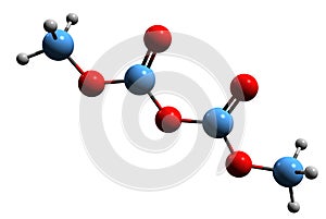 3D image of Dimethyl dicarbonate skeletal formula photo