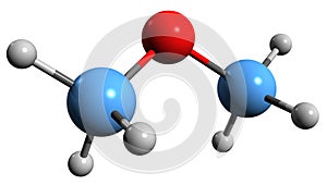 3D image of Dimethyl ether skeletal formula photo
