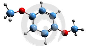 3D image of dimethyl hydroquinone skeletal formula photo