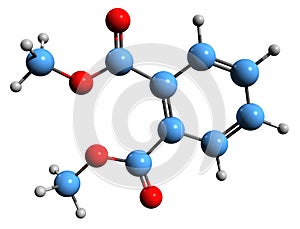 3D image of Dimethyl phthalate skeletal formula photo