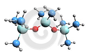 3D image of Dimethyl polysiloxane skeletal formula photo
