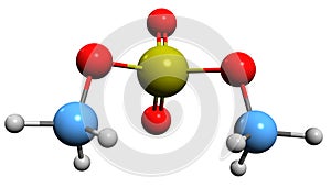 3D image of Dimethyl sulfate skeletal formula photo