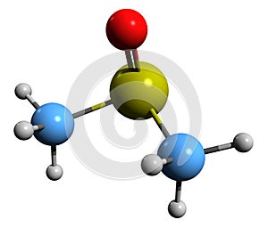 3D image of Dimethyl sulfoxide skeletal formula photo