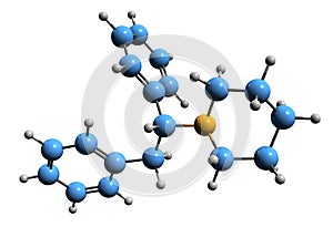 3D image of Diphenidine skeletal formula photo
