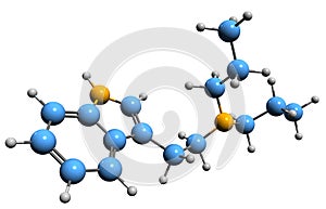 3D image of Dipropyltryptamine skeletal formula photo
