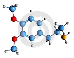 3D image of 3,4-DMA skeletal formula