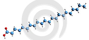 3D image of Docosahexaenoic acid skeletal formula photo