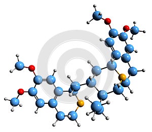 3D image of Emetine skeletal formula photo