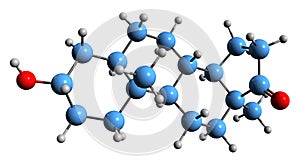 3D image of Epiandrosterone skeletal formula photo