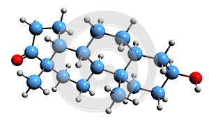 3D image of Epietiocholanolone skeletal formula photo