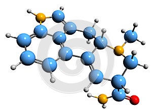 3D image of Ergine skeletal formula photo