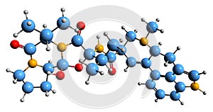 3D image of Ergocornine skeletal formula photo