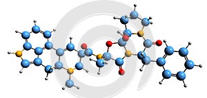 3D image of Ergotamine skeletal formula photo